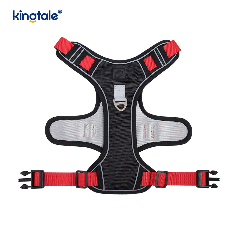 Imbracatura sportiva traspirante regolabile riflettente con rivetti in nylon con guinzaglio per cani