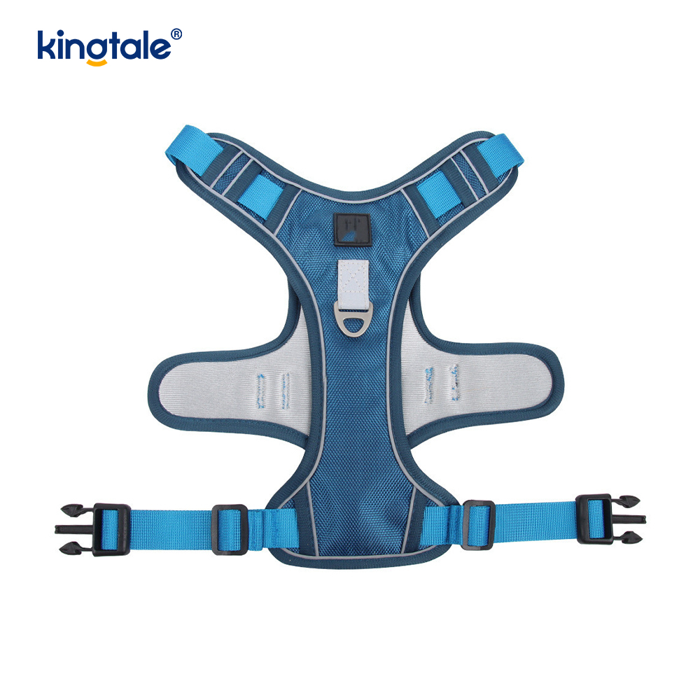 Imbracatura sportiva traspirante regolabile riflettente con rivetti in nylon con guinzaglio per cani