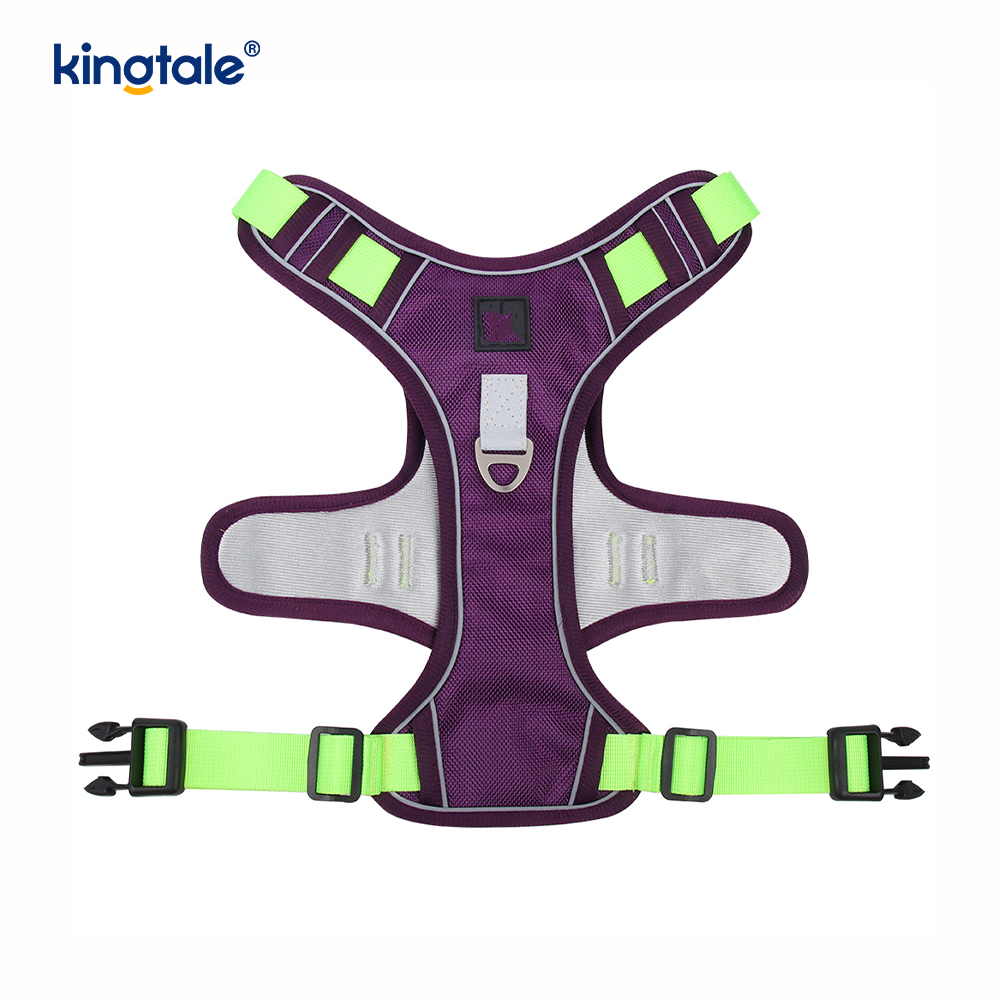 Imbracatura sportiva traspirante regolabile riflettente con rivetti in nylon con guinzaglio per cani
