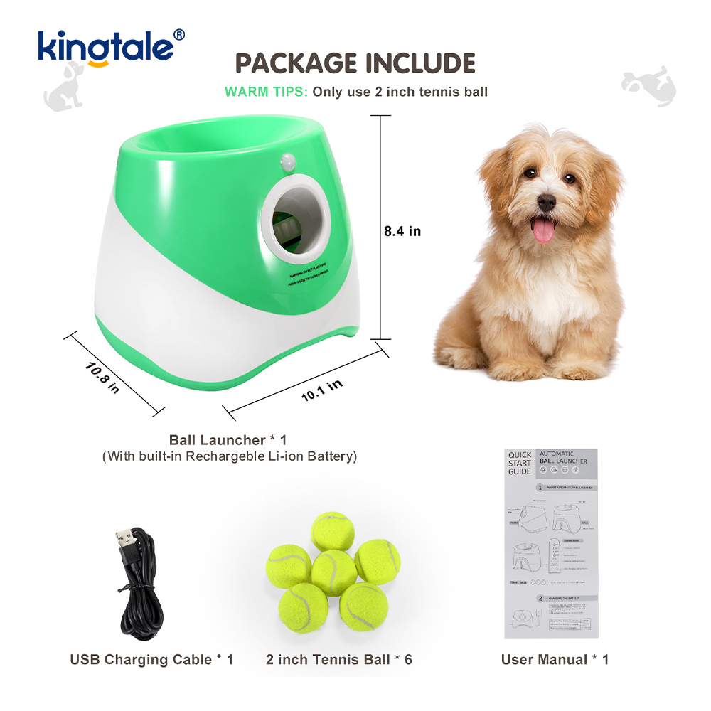 Lanciatore automatico di palline con 3 mini palline da tennis Giochi per cani da esterno