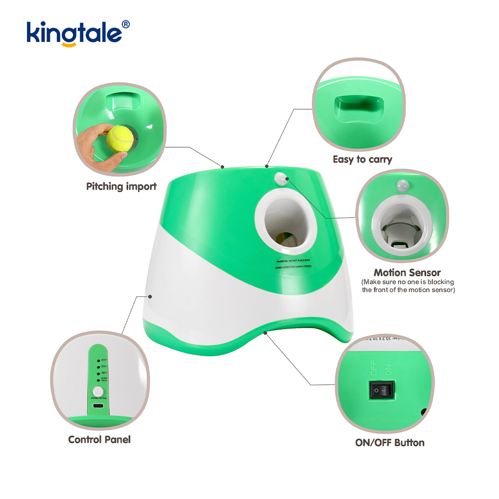 Lanciatore automatico di palline con 3 mini palline da tennis Giochi per cani da esterno