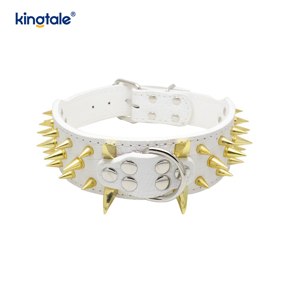 Collare per cani con borchie a spillo affilato Collari per cani in pelle alla moda