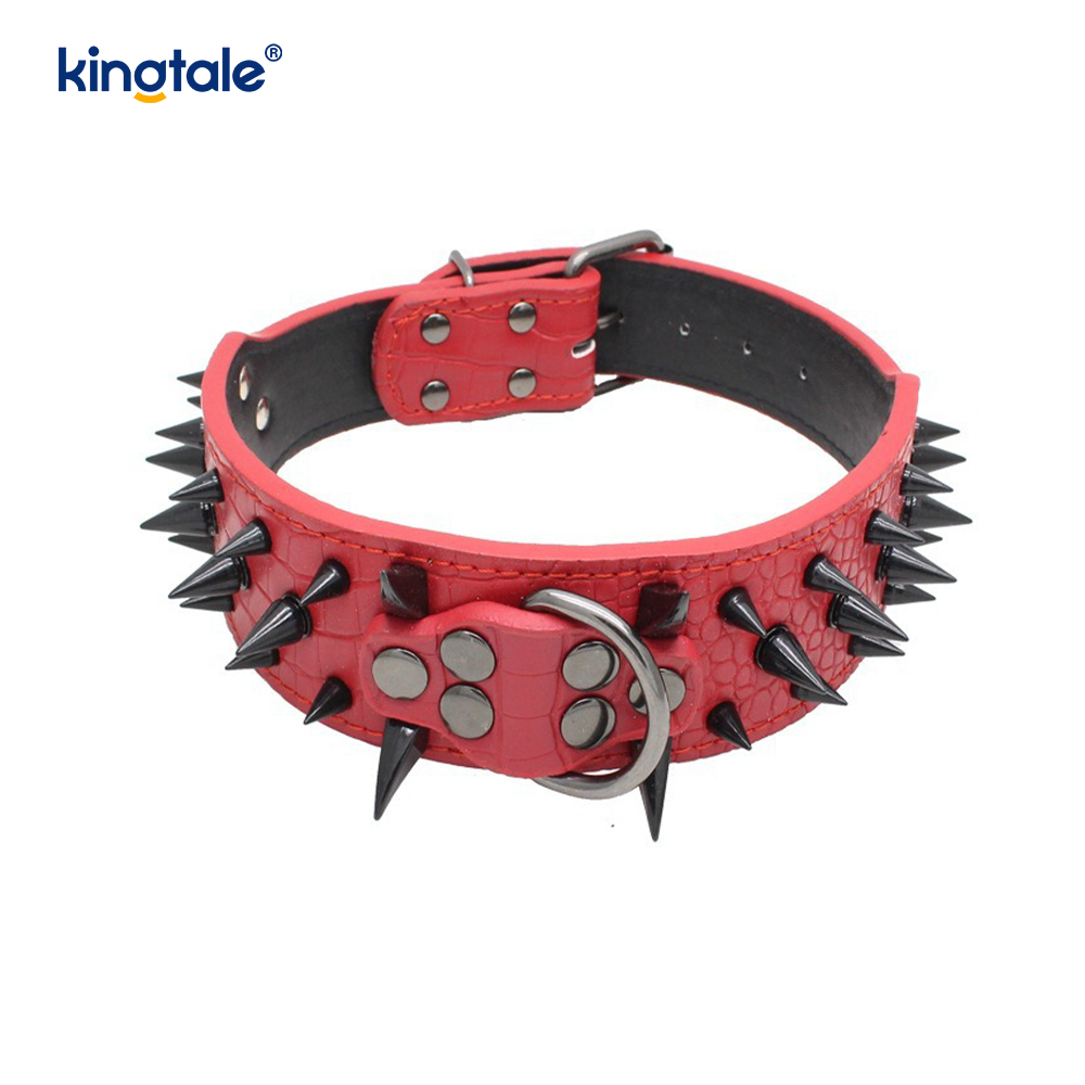 Collare per cani con borchie a spillo affilato Collari per cani in pelle alla moda