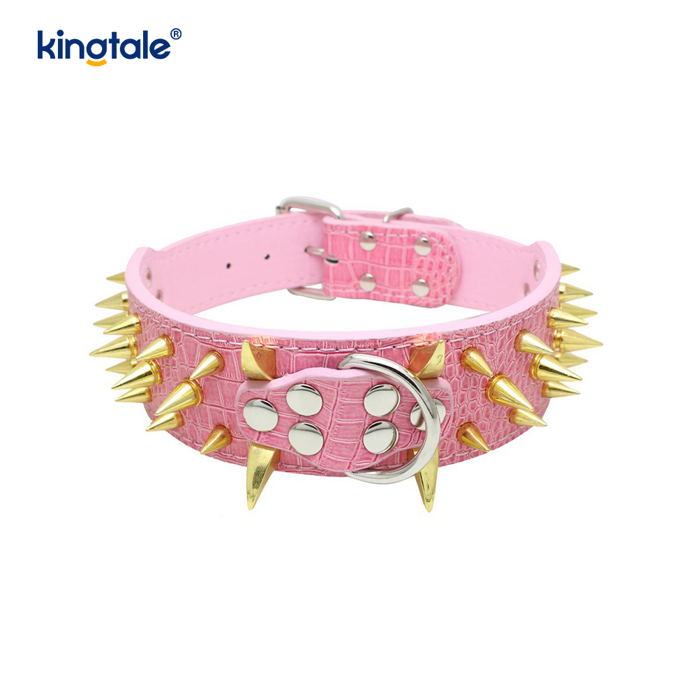 Collare per cani con borchie a spillo affilato Collari per cani in pelle alla moda