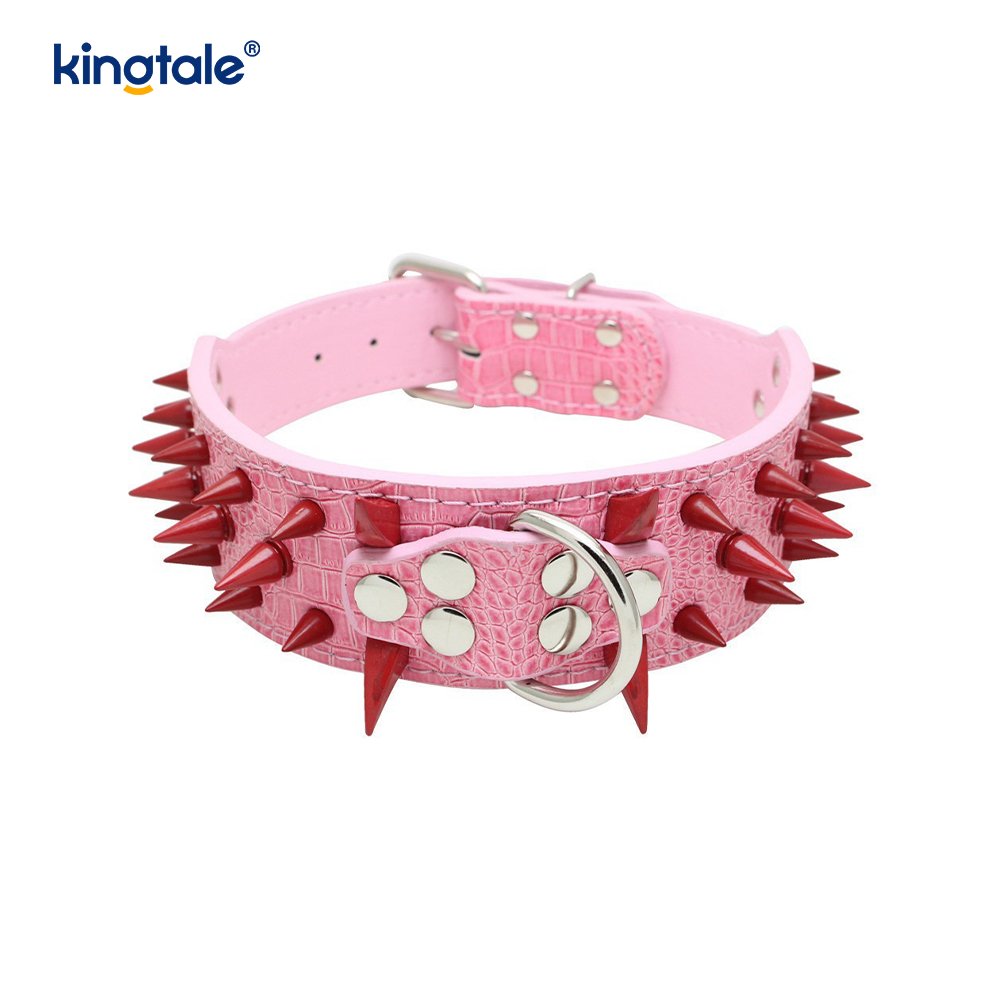 Collare per cani con borchie a spillo affilato Collari per cani in pelle alla moda