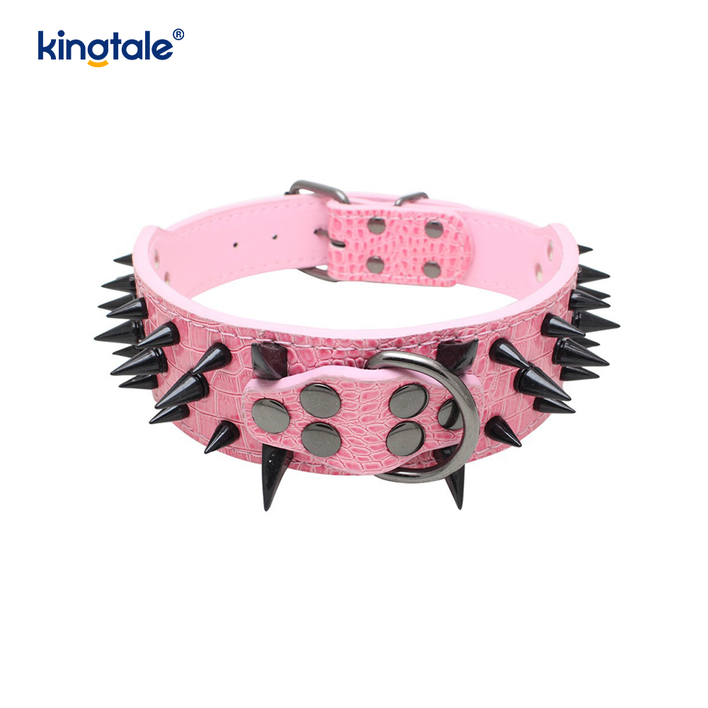 Collare per cani con borchie a spillo affilato Collari per cani in pelle alla moda