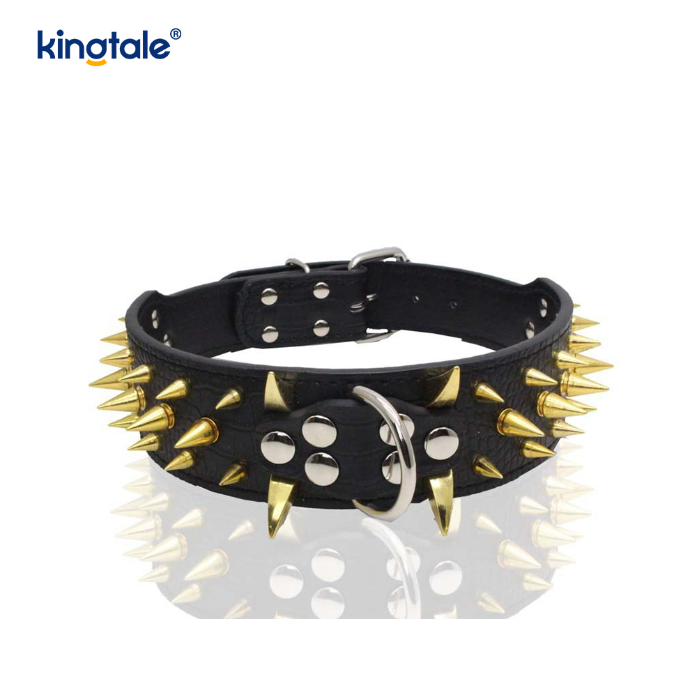 Collare per cani con borchie a spillo affilato Collari per cani in pelle alla moda