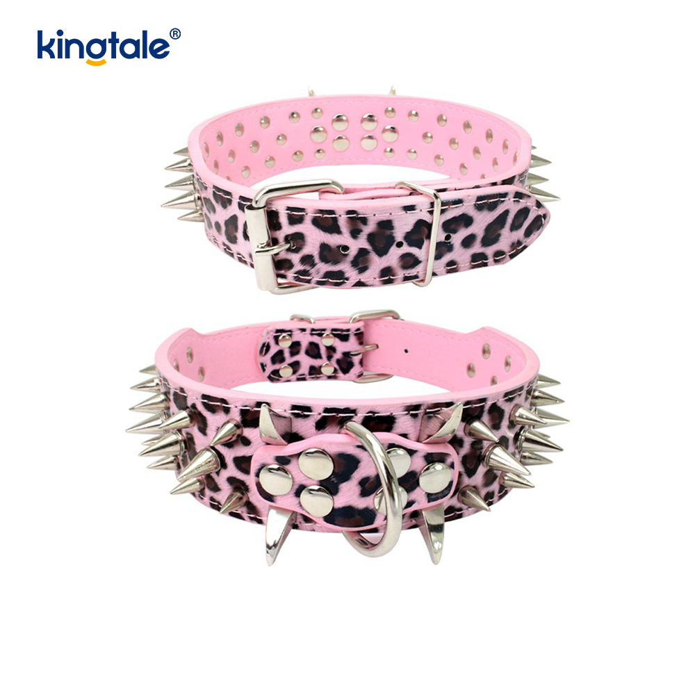 Collare per cani con borchie a spillo affilato Collari per cani in pelle alla moda
