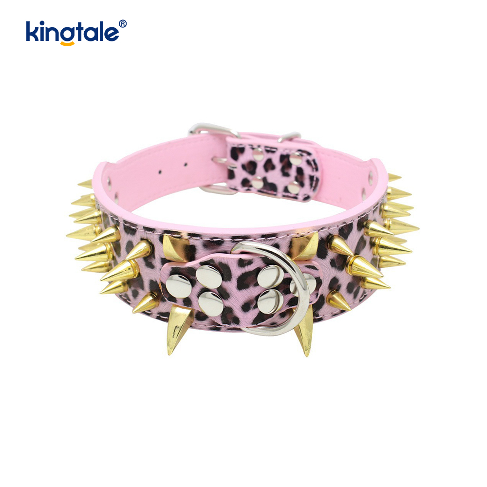 Collare per cani con borchie a spillo affilato Collari per cani in pelle alla moda