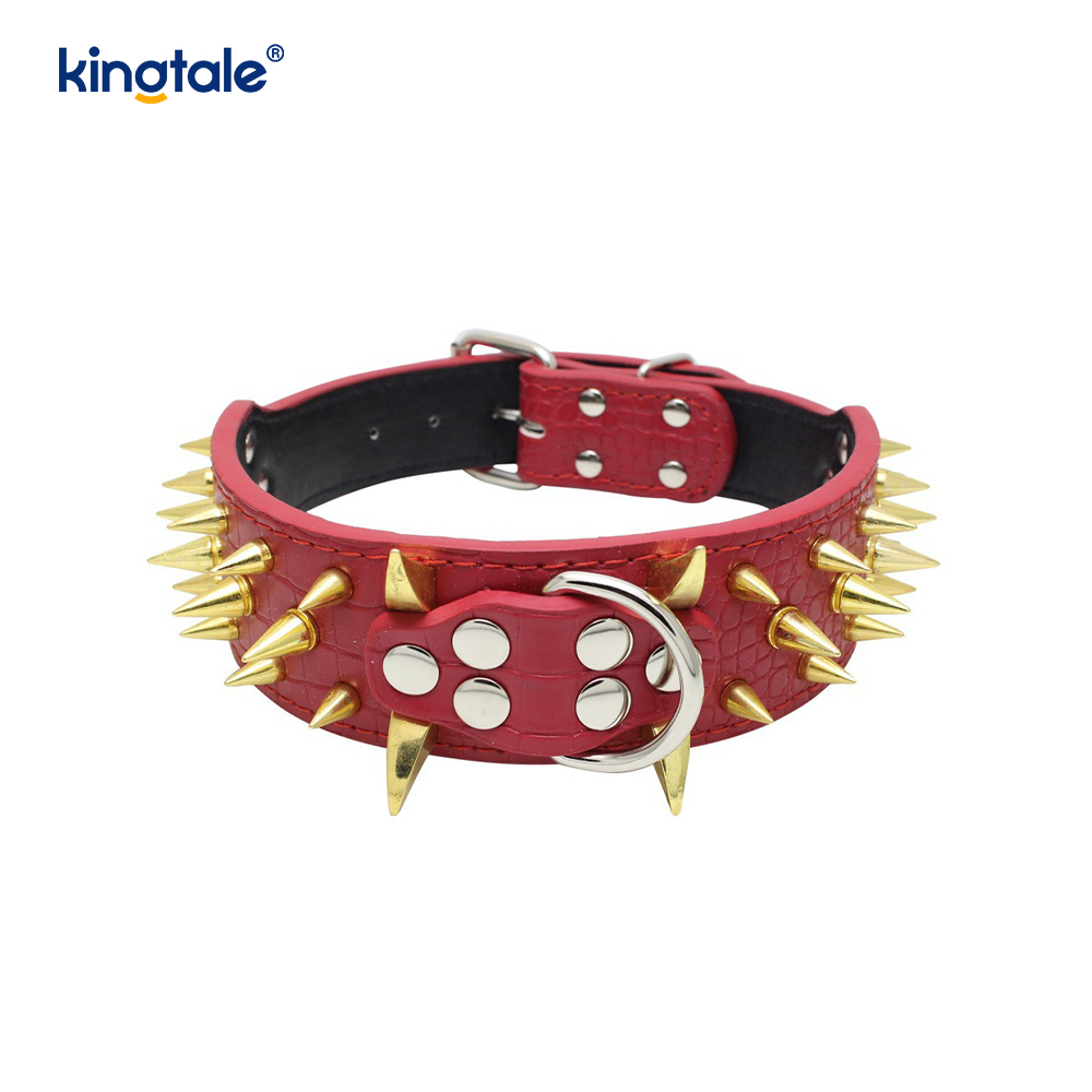Collare per cani con borchie a spillo affilato Collari per cani in pelle alla moda