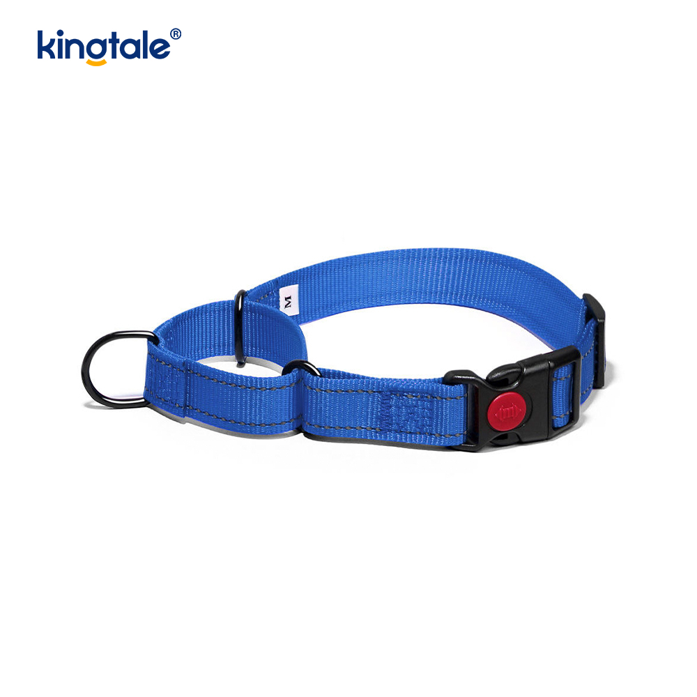 Collare per cani martingala in nylon regolabile riflettente a sgancio rapido e senza tiraggio