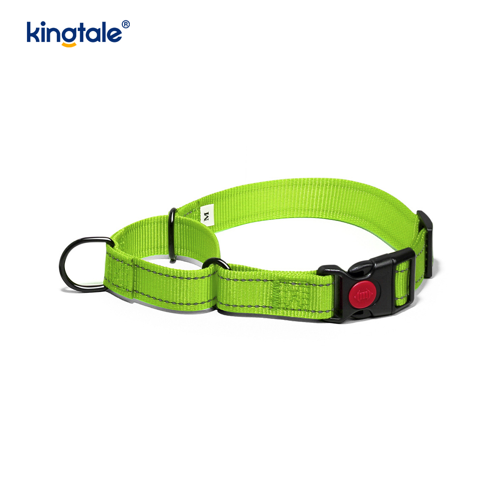 Collare per cani martingala in nylon regolabile riflettente a sgancio rapido e senza tiraggio