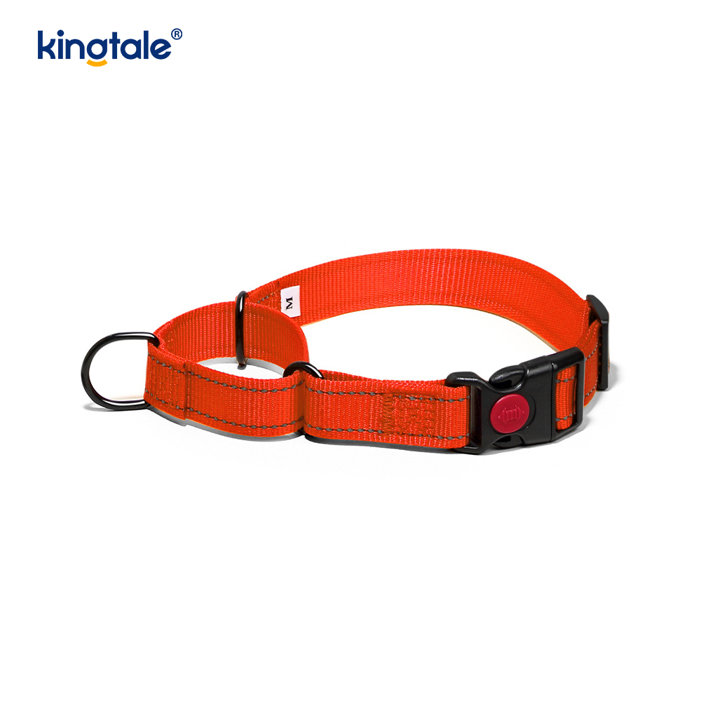 Collare per cani martingala in nylon regolabile riflettente a sgancio rapido e senza tiraggio