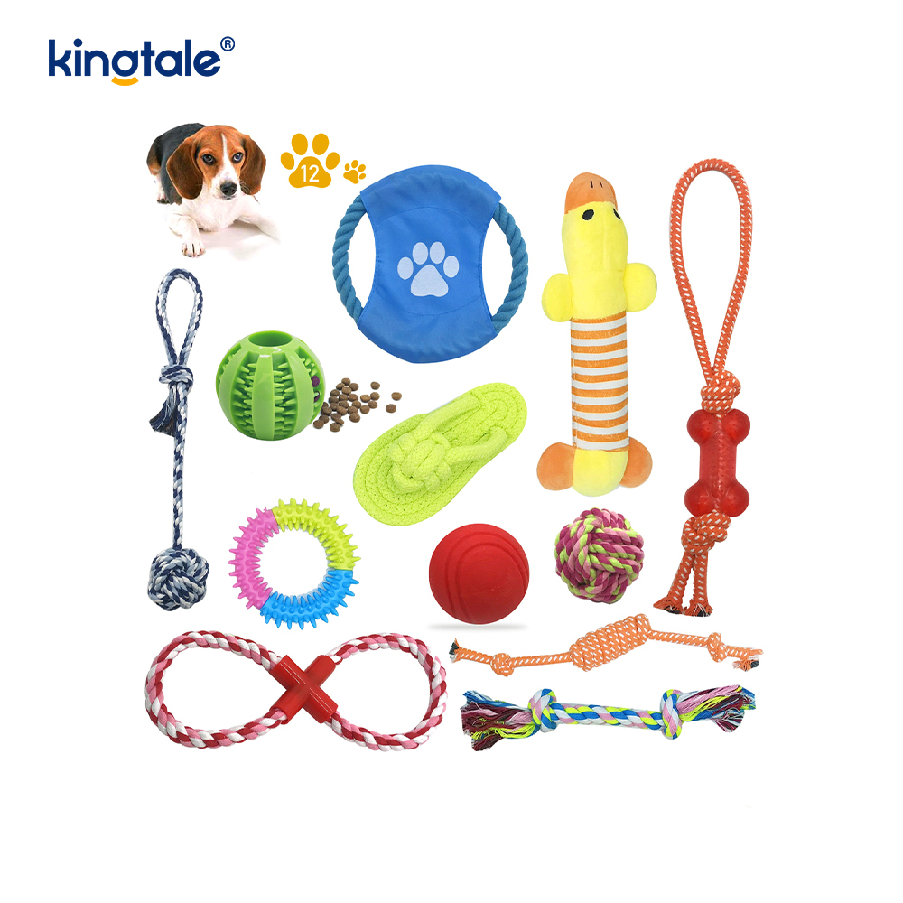 Set di giocattoli per animali domestici con bastoncini per la dentizione durevoli per cuccioli, palline di corda di cotone