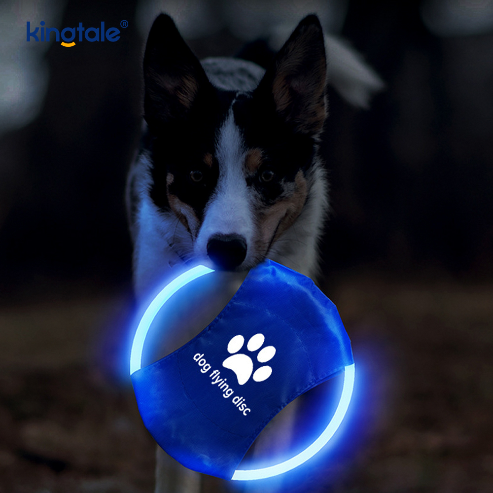Giocattolo per addestramento del cane Frisbee con luce ricaricabile a LED