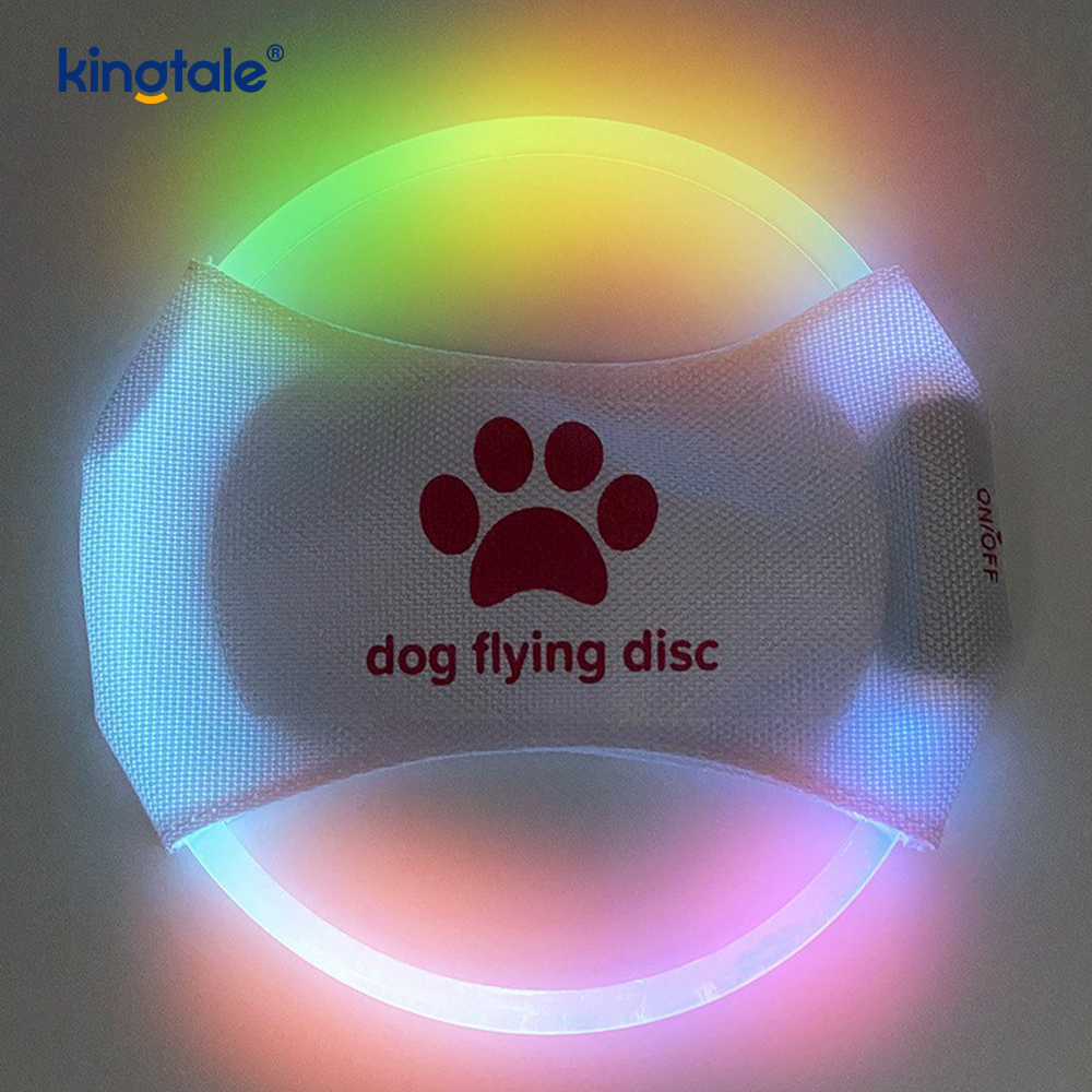 Giocattolo per addestramento del cane Frisbee con luce ricaricabile a LED