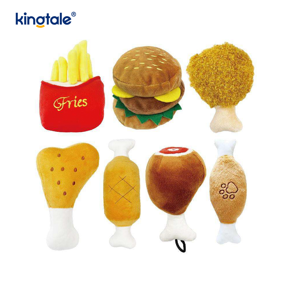 Cibo Giocattolo Urlante Hamburger, Patatine Fritte, Coscia di Pollo per Cane e Gatto