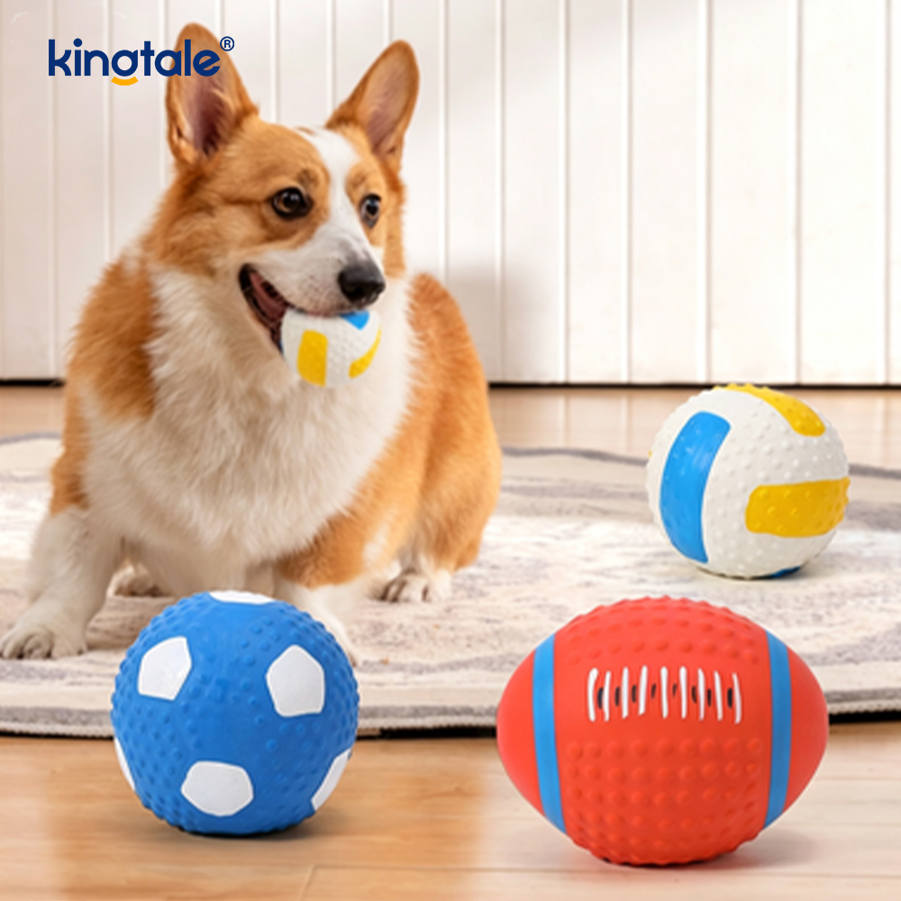 Giocattoli per animali cigolanti in reticolo (calcio, calcio, pallavolo)
