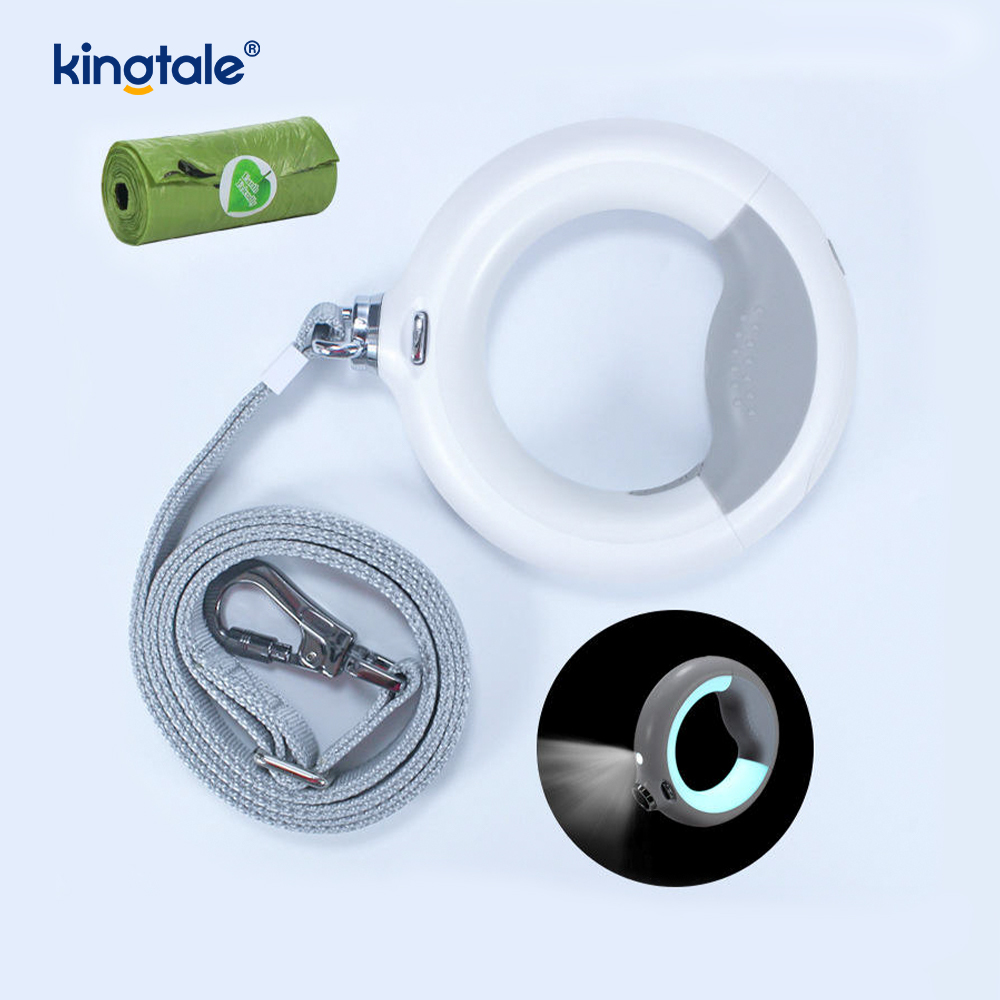 Guinzaglio retrattile con guinzaglio da passeggio per cani a LED. Corda di trazione in nylon