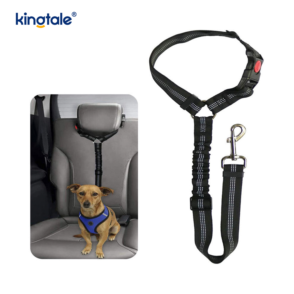 Guinzaglio per cintura di sicurezza per auto per animali domestici riflettente in poliestere resistente anti-sbalzo
