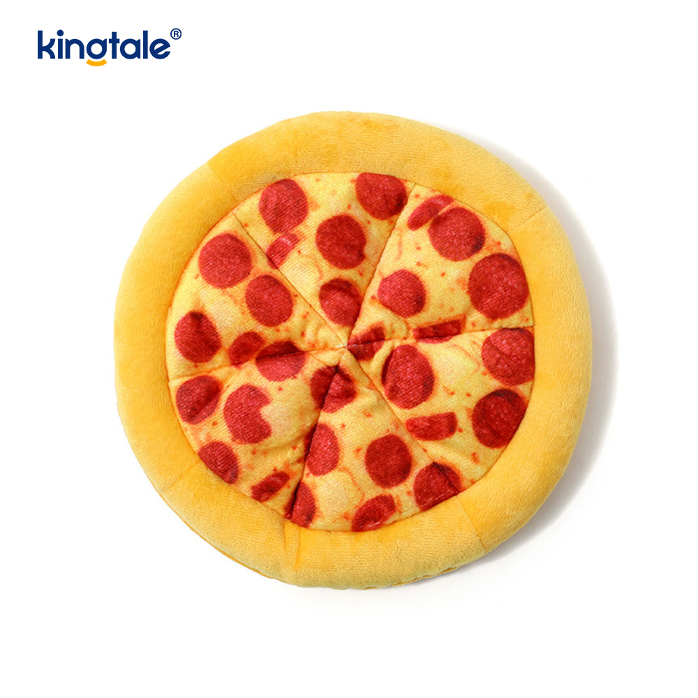 Divertenti giocattoli da masticare striduli per animali domestici: pizza e ciambella