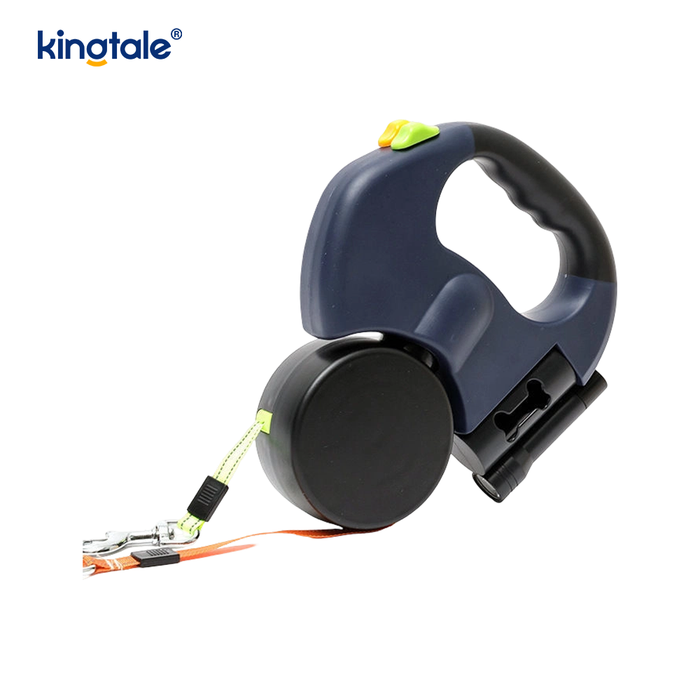 Guinzaglio doppio per cani retrattile a 360 gradi con luce a LED