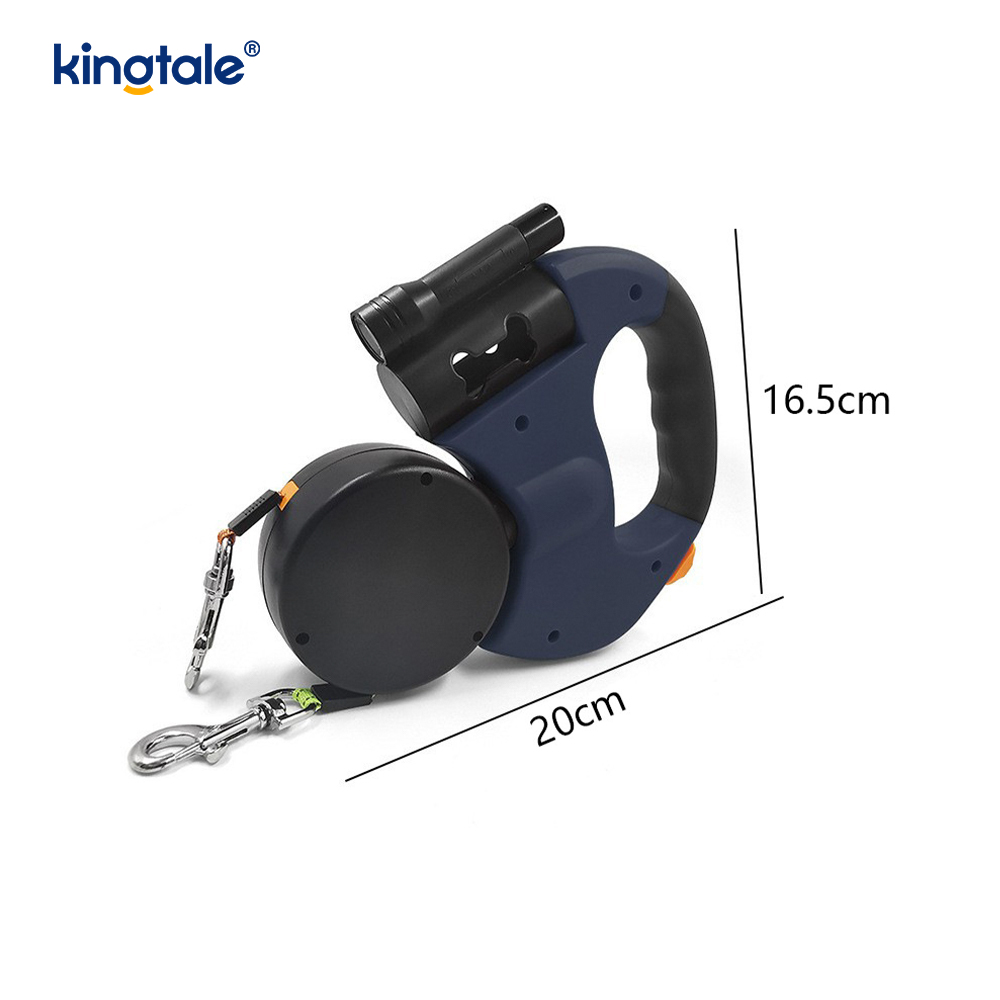 Guinzaglio doppio per cani retrattile a 360 gradi con luce a LED
