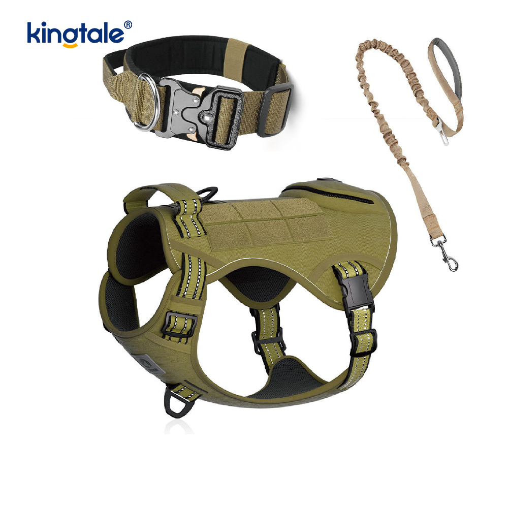 Set di imbracature per guinzaglio per collare per cani in nylon da addestramento con controllo
