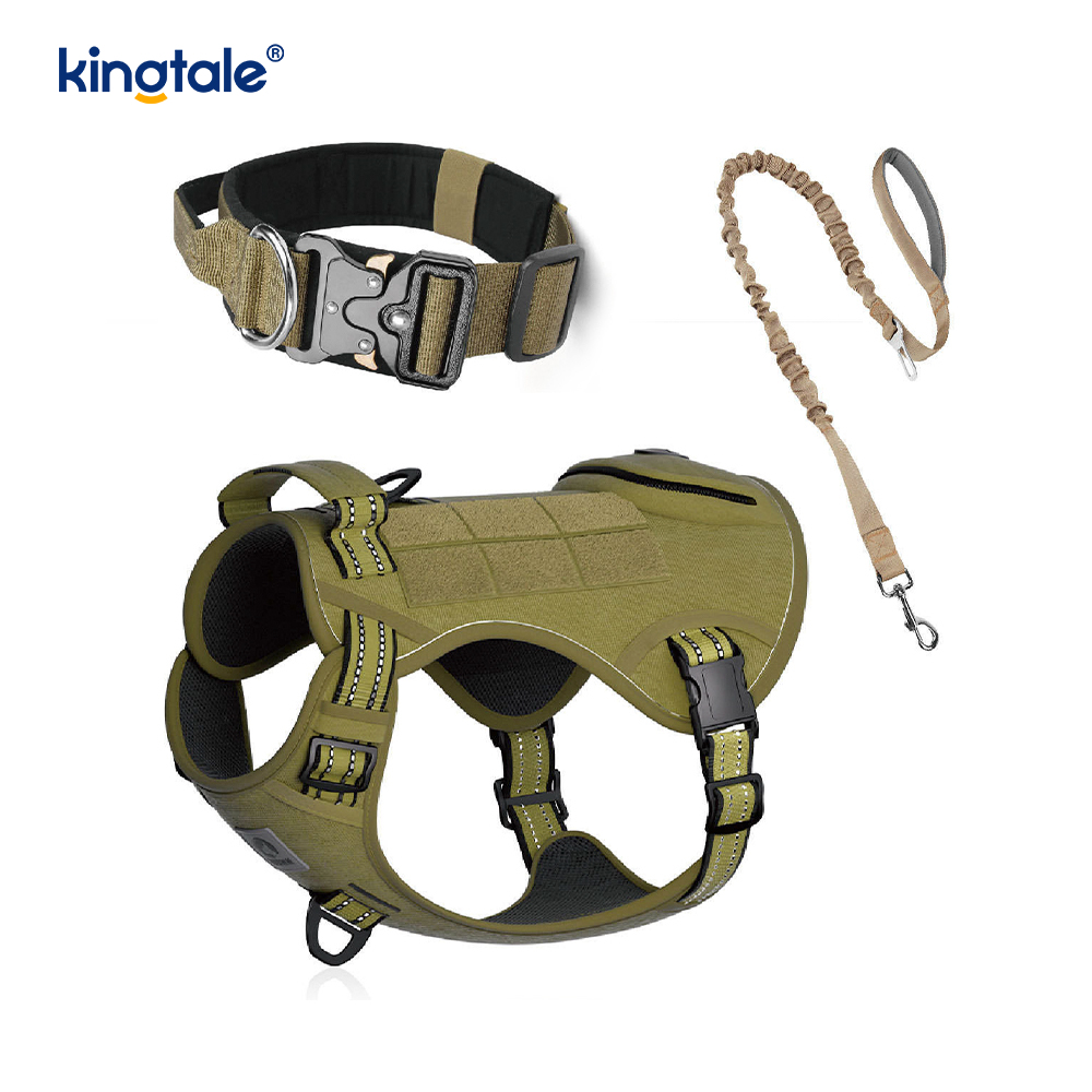 Set di imbracature per guinzaglio per collare per cani in nylon da addestramento con controllo