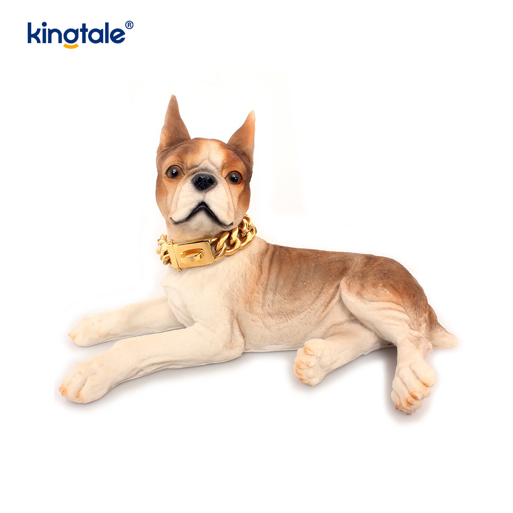 Collare a catena con strozzatore per cani a maglia cubana per animali domestici in acciaio inossidabile placcato alla moda
